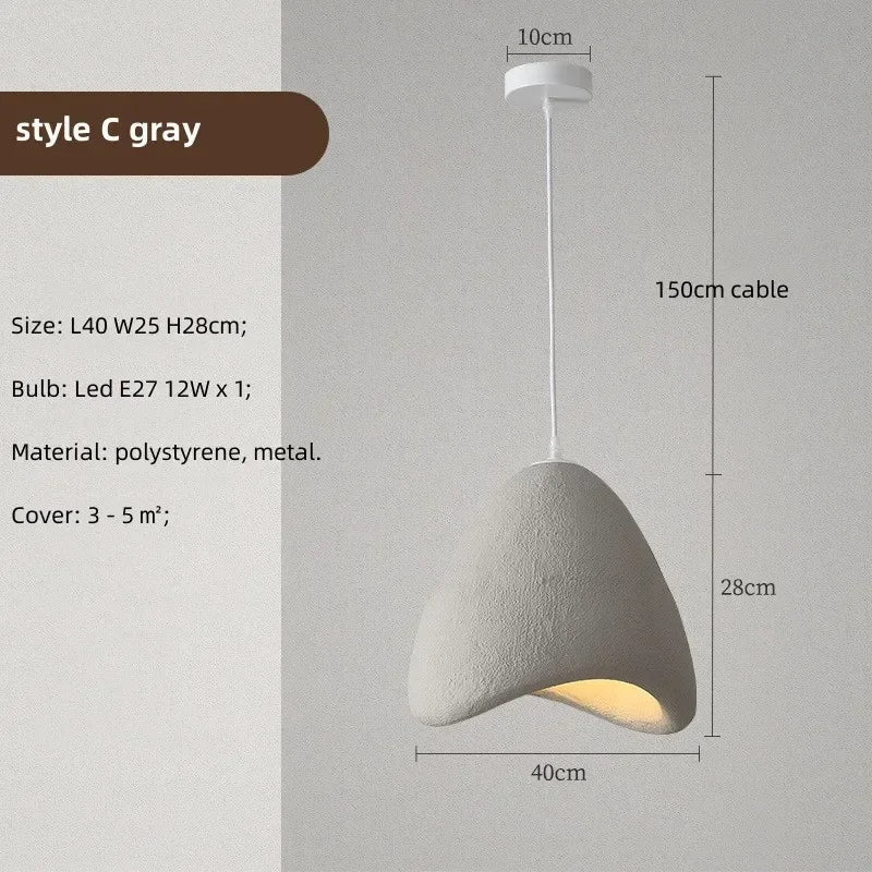 Nordique salle à manger suspension Led lumières Wabi Sabi Led suspension lampe chambre minimalisme suspension lampe décor à la maison éclairage intérieur lampe