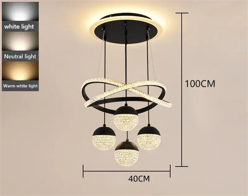 lustre circulaire moderne à intensité variable pour décoration intérieure