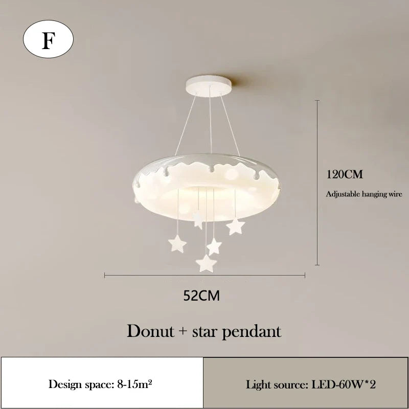lustre créatif en forme de beignet pour chambre d'enfant