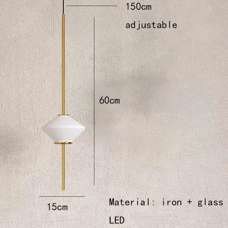 Suspension LED en verre blanc moderne