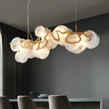 Suspension en verre et métal doré E14