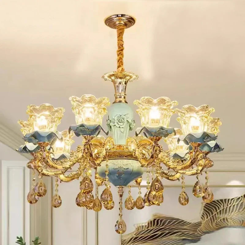 lustre rétro en céramique style européen pour intérieur