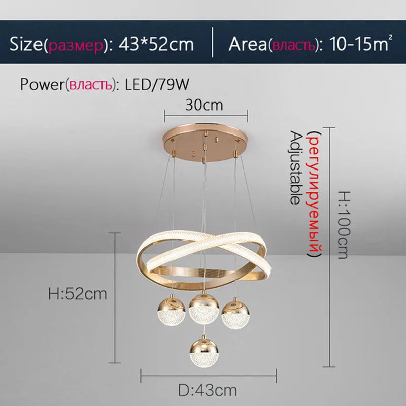 lustre moderne design minimaliste à trois têtes élégant et léger