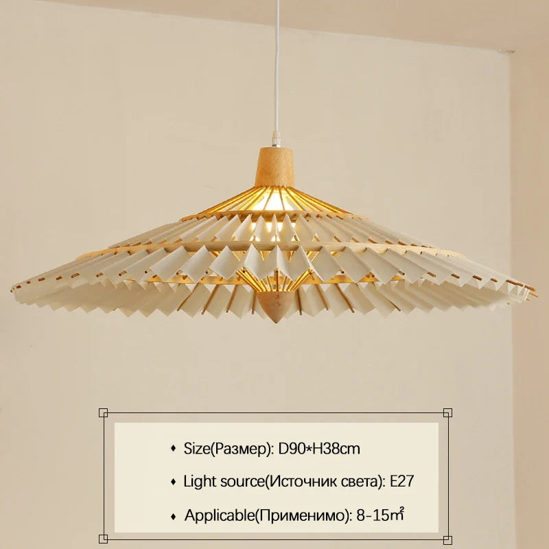 lustre en bambou tissé style chinois créatif pour éclairage décoratif