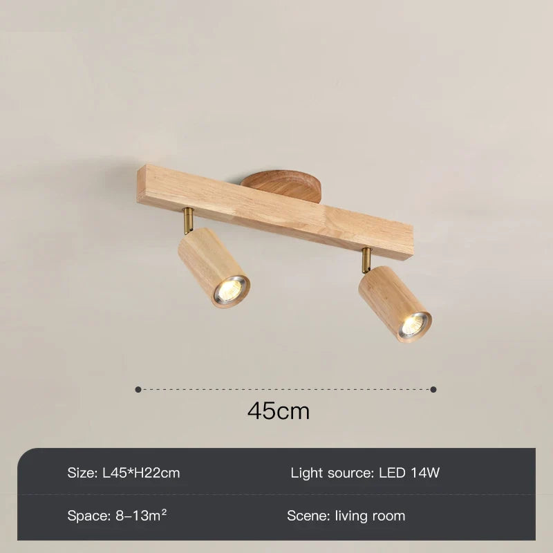 Grain de bois Led lustres avec projecteur pour salon chambre plafonniers éclairage décor noir Lustre cuisine luminaire