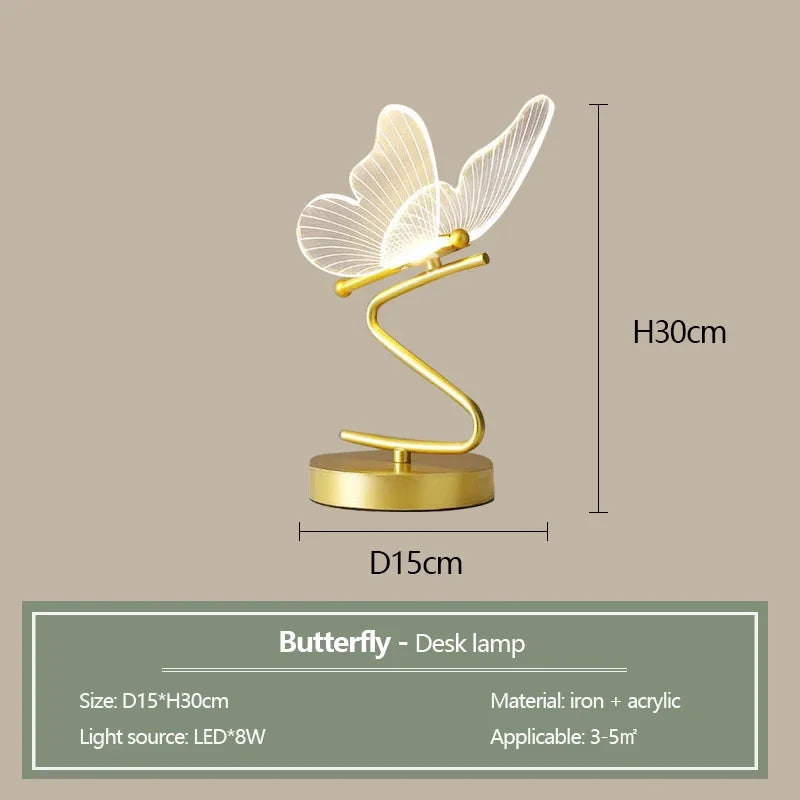 lustre papillon transparent design nordique suspension led