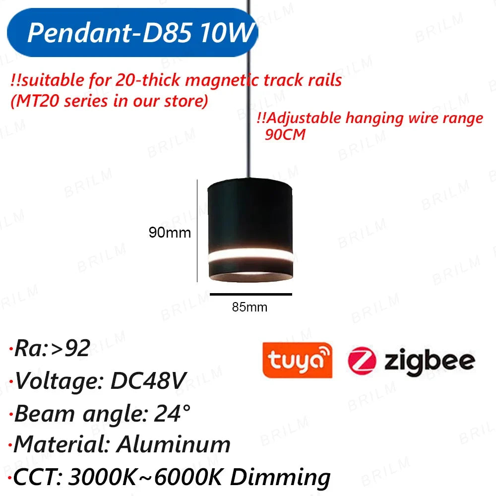 suspension zigbee3.0 intelligente avec lumière led moderne et connectivité