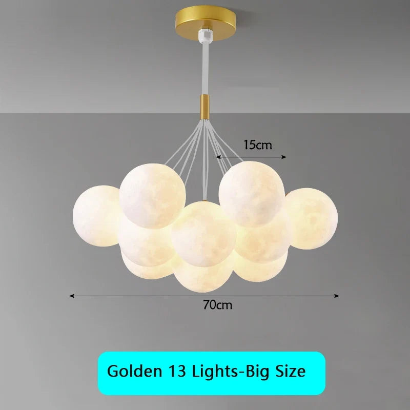 lustre moderne pour enfants avec suspension à bulles et télécommande