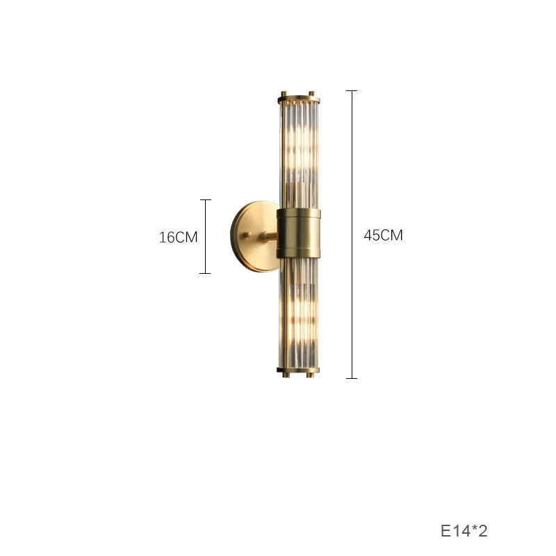 applique murale led minimaliste moderne en laiton brossé
