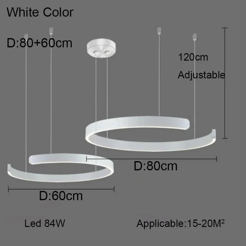 lustre à anneau en c design allemand avec couleurs changeantes