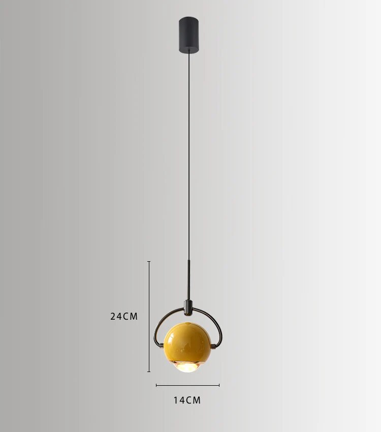Suspension design boule accrochée LED