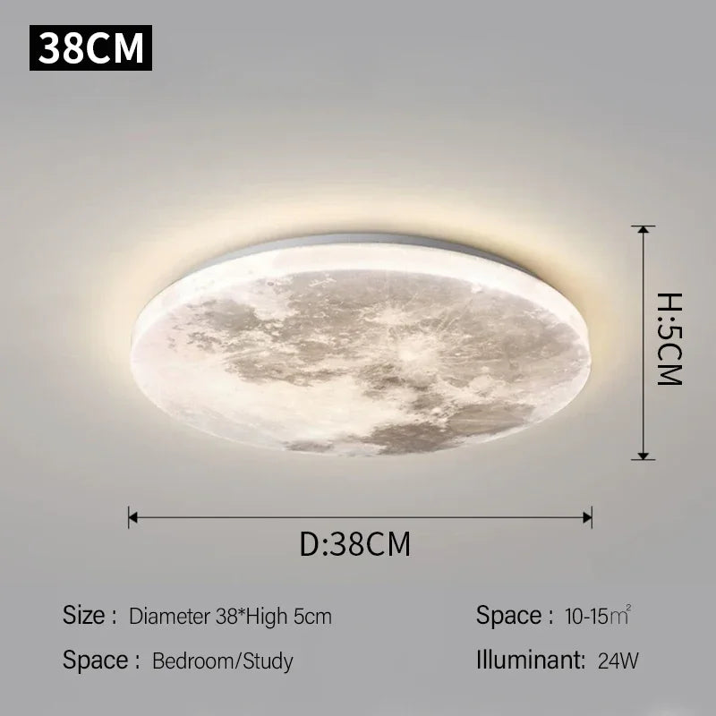 plafonnier design moderne en forme de lune pour intérieur créatif