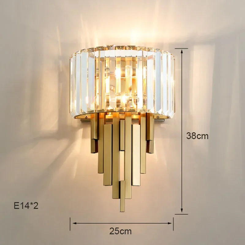 applique murale led en cristal moderne et raffinée