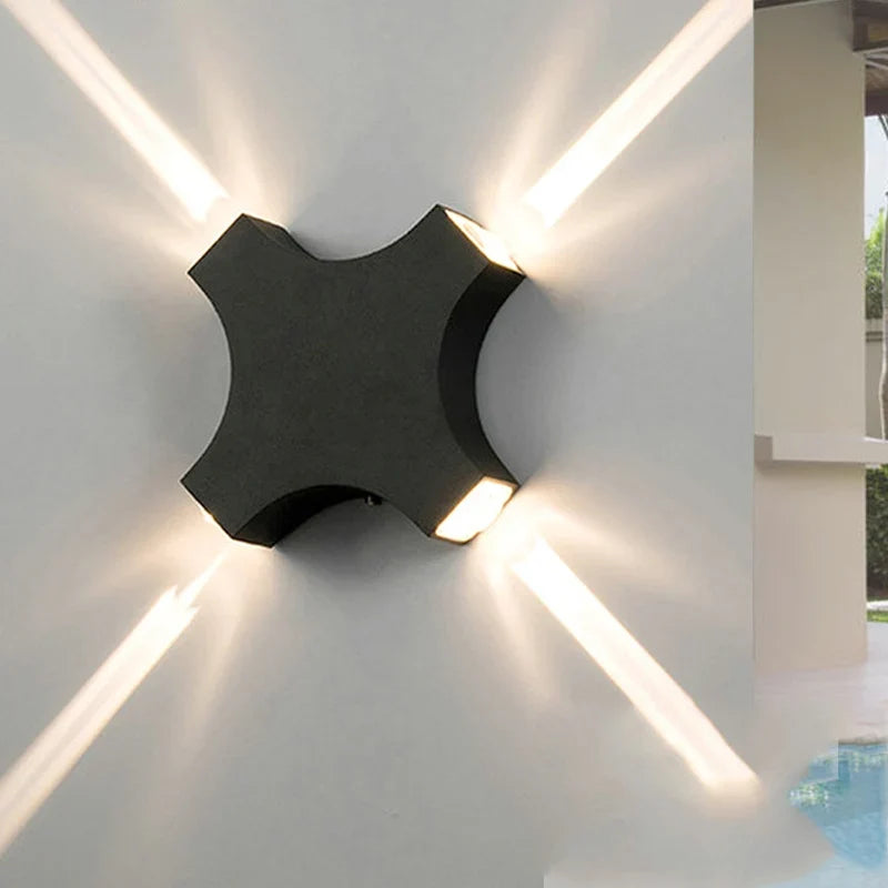 applique murale led étroite à quatre faisceaux pour éclairage extérieur jardin