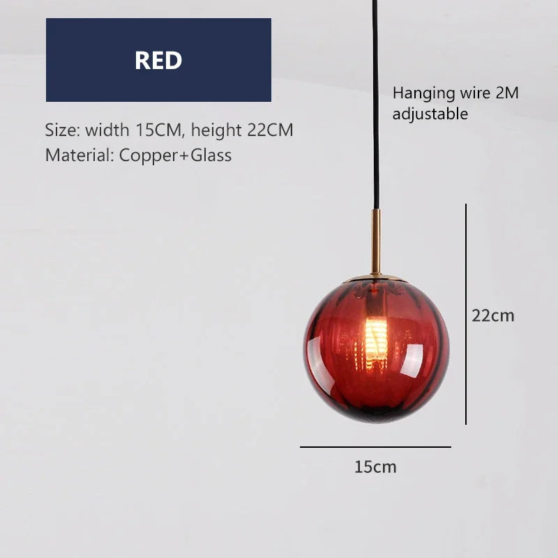 lustre moderne en verre design suspendu lumineux nordique