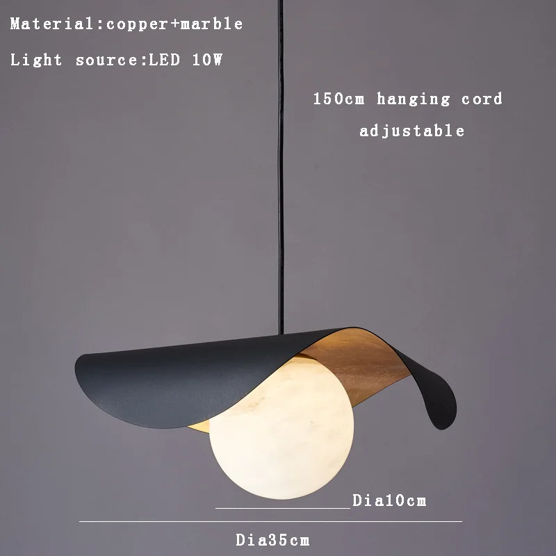 lustre en marbre led postmoderne pour décoration de luxe
