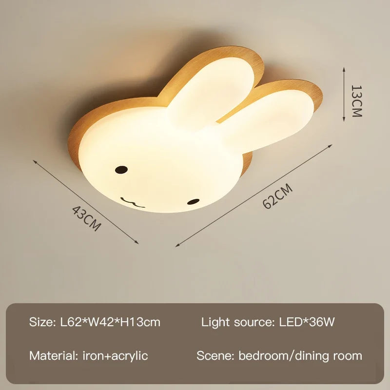 lustre moderne pour enfant avec design lapin en bois