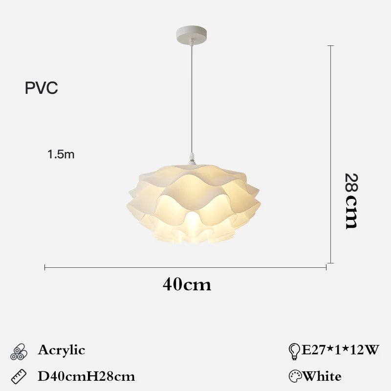 lustre moderne acrylique suspendu en forme de fleur led décoratif