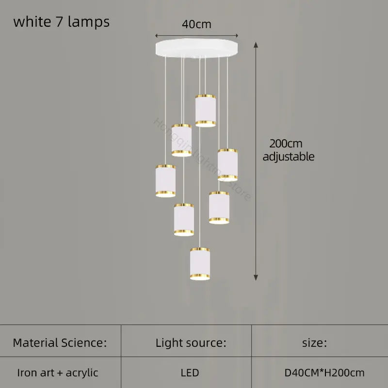 lustre moderne led pour escalier et intérieur contemporain