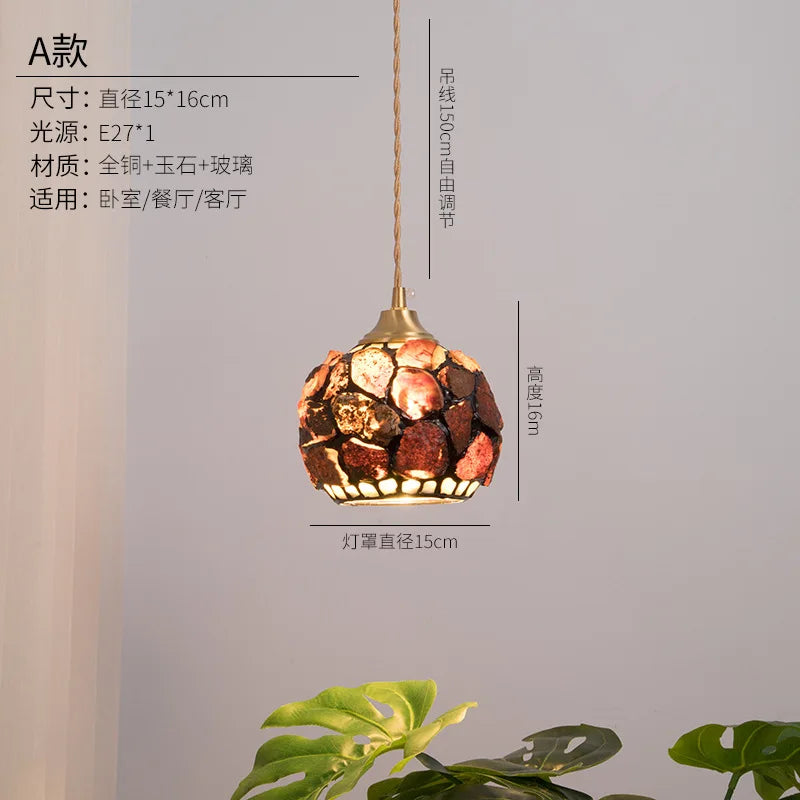 lustre en verre coquillage pour un décor bohème nordique