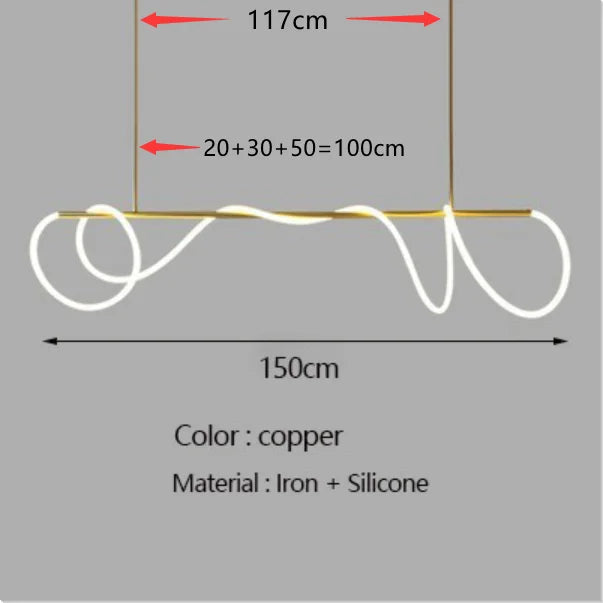 lustre led moderne long tuyau minimaliste pour bar