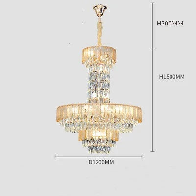 lustre en cristal de luxe pour hôtel et villa