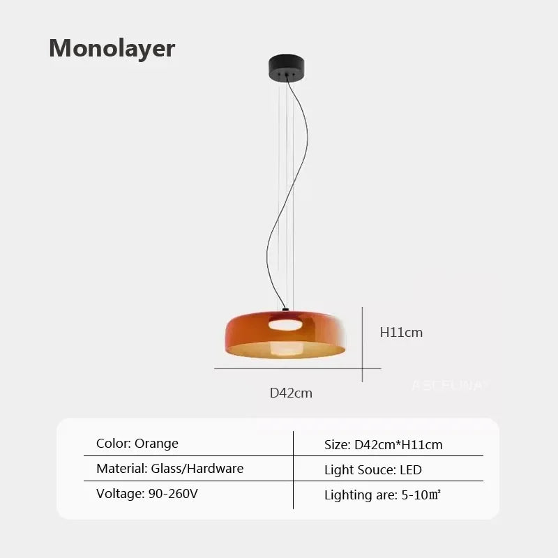 lustre nordique simple en fil de verre pour décoration maison