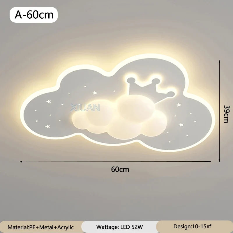 lustre créatif en forme de couronne et nuage pour enfants