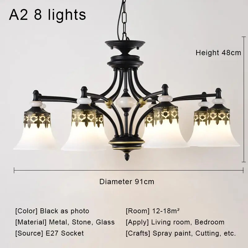 lustre à led rétro en verre pour intérieur vintage