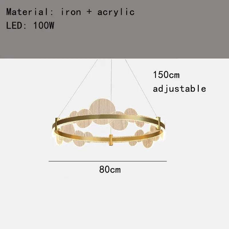 lustre acrylique avec télécommande et intensité réglable pour divers espaces