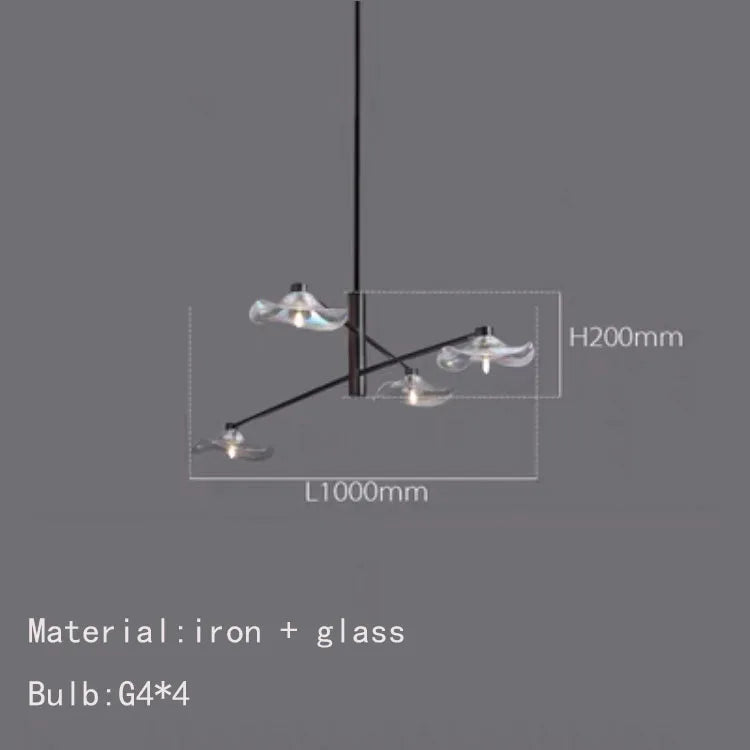 lustre en verre suspension métal ampoule g4 hauteur ajustable