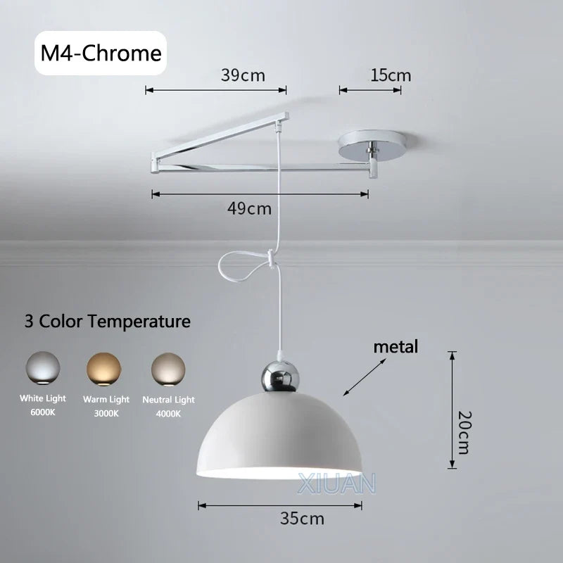lustre led avec bras réglable pour bar et restaurant