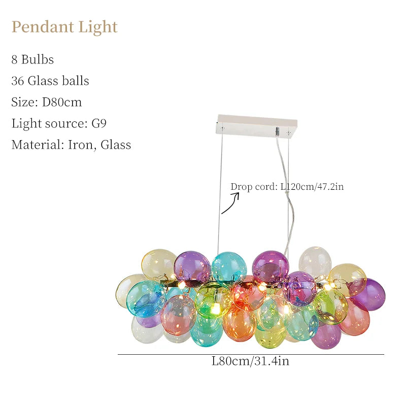 Moonriver éclairage moderne créatif couleur lampes suspendues pour plafond boule de verre lustre salon suspension lumière chambre décor