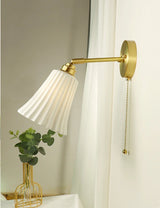 applique murale rétro en laiton et céramique minimaliste