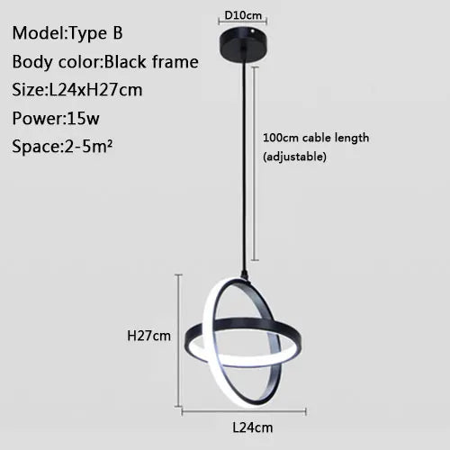 suspension moderne à led design simple et élégant