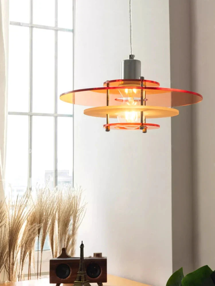 suspension à led en acrylique pour restaurant et magasin de vêtements