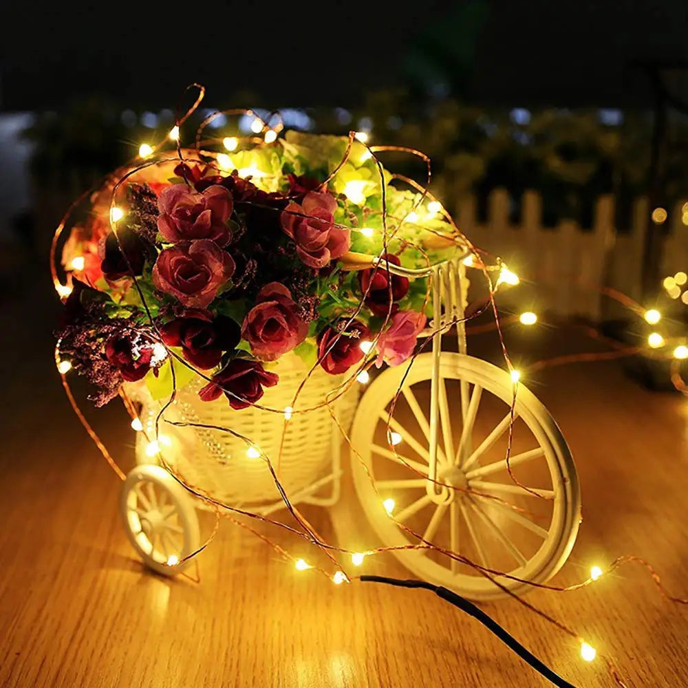 guirlande lumineuse led en fil de cuivre pour décorations de fête