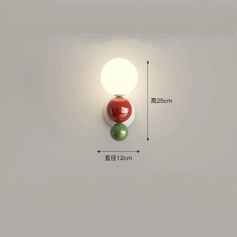 applique murale led en métal avec boule acrylique