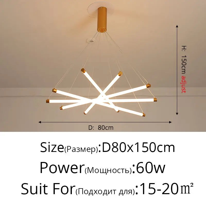 lustre led moderne avec gradation à distance pour intérieur