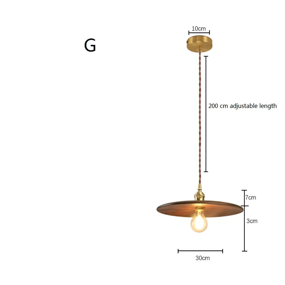 Nordique moderne suspension LED luminaire en laiton en bois Loft cuisine île lampe suspendue décoration de la maison éclairage Suspension Design
