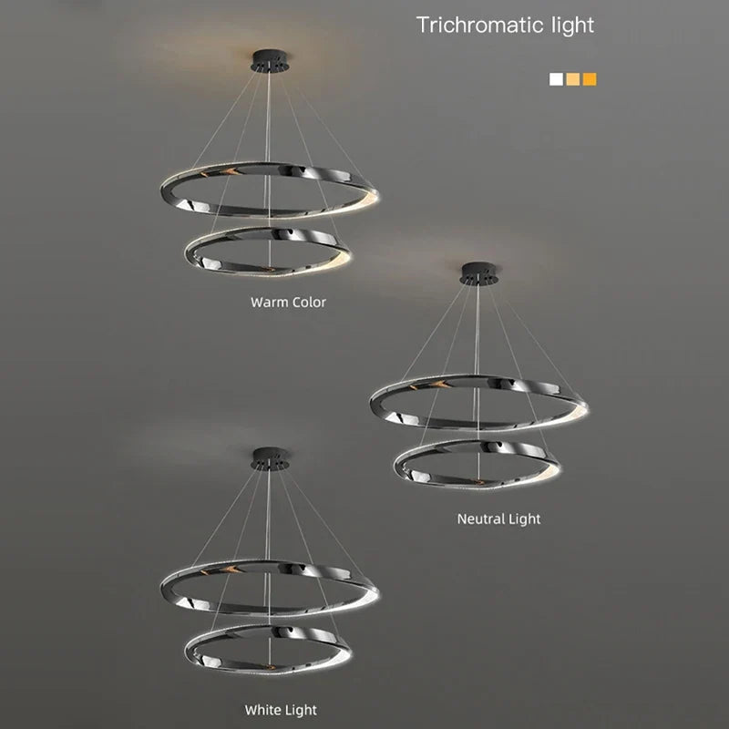 suspension led moderne avec design artistique et télécommande