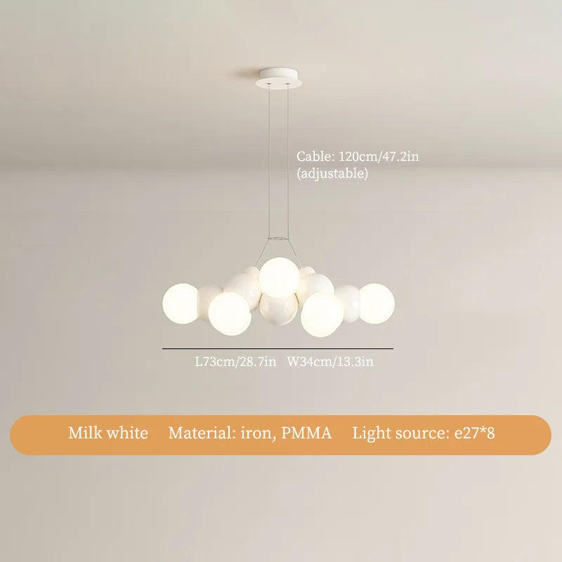 lustre moderne à led en fer pour décoration intérieure