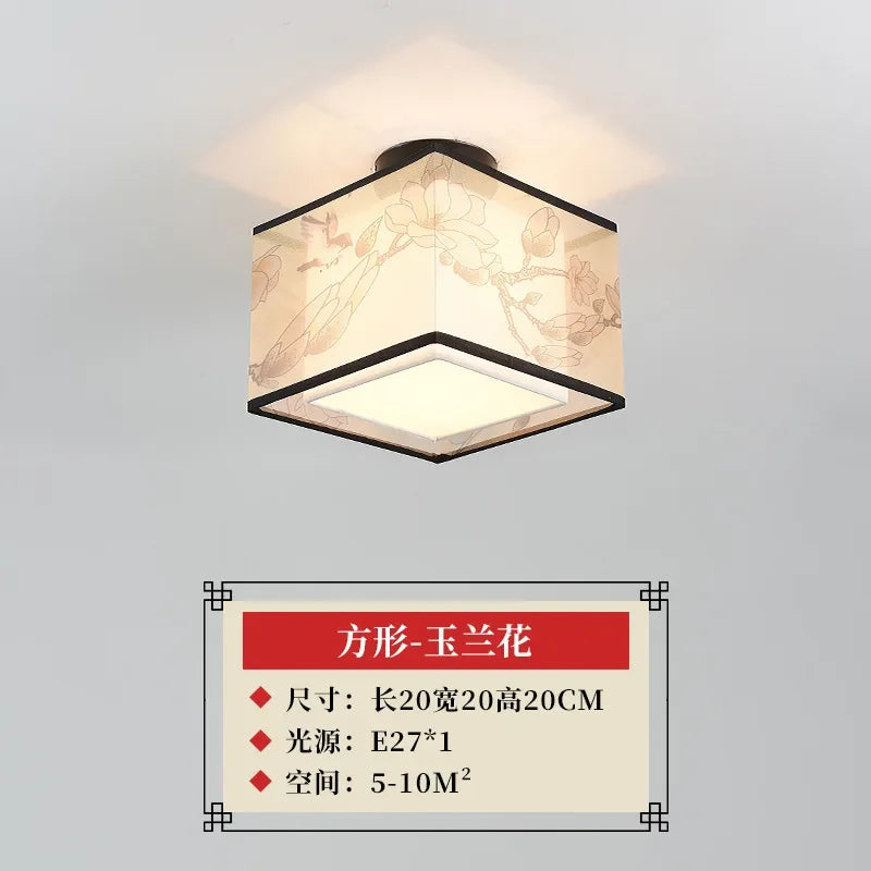 lustre chinois créatif lotus éclairage suspendu peinture décorative