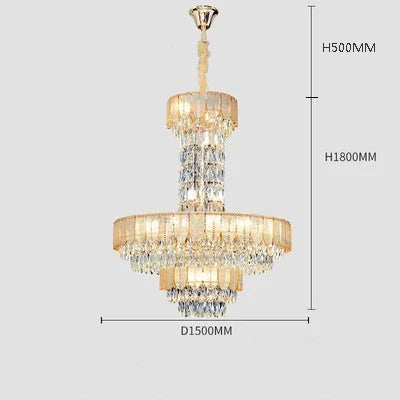 lustre en cristal de luxe pour hôtel et villa