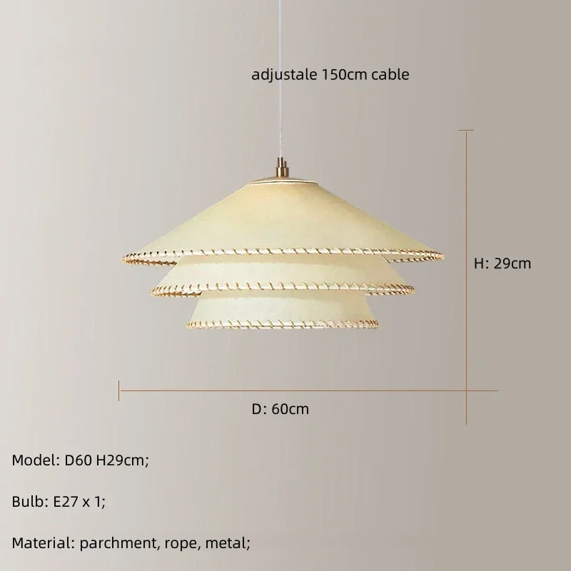 suspension wabi sabi en parchemin pour décoration intérieure