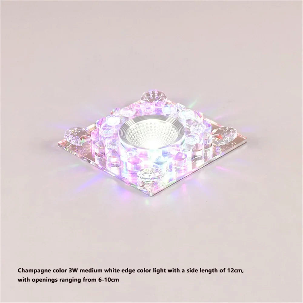 plafonnier led rgb carré en cristal pour décoration intérieure variée
