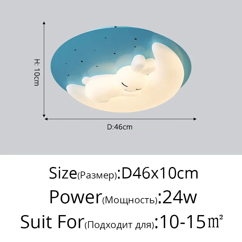 plafonnier led design nordique en forme de lapin luminaire décoratif d'intérieur