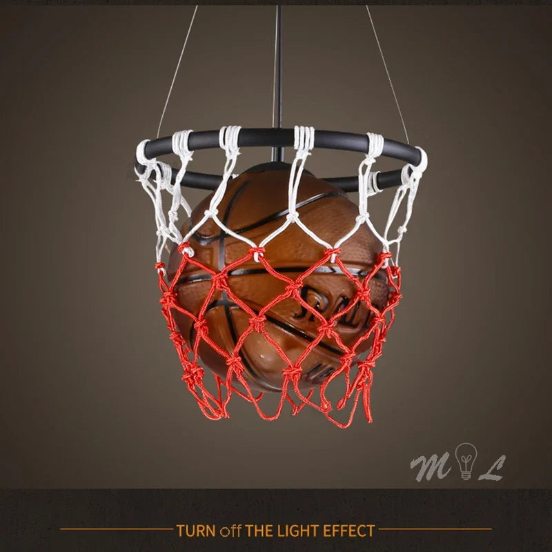 suspension en acrylique avec design panier de basket-ball