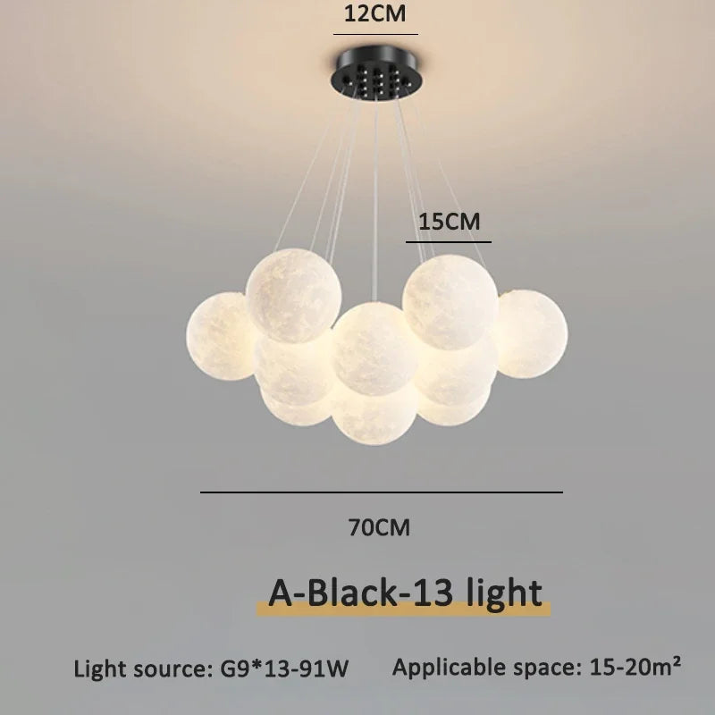 lustre moderne led boule à bulles suspension luminaire décor