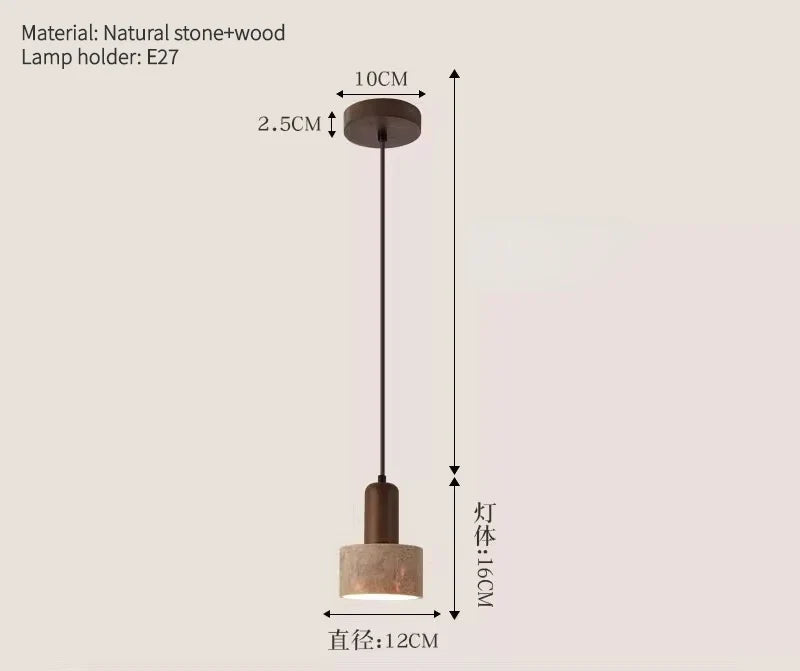 suspension en marbre travertin luminaire décoratif d'intérieur longueur réglable
